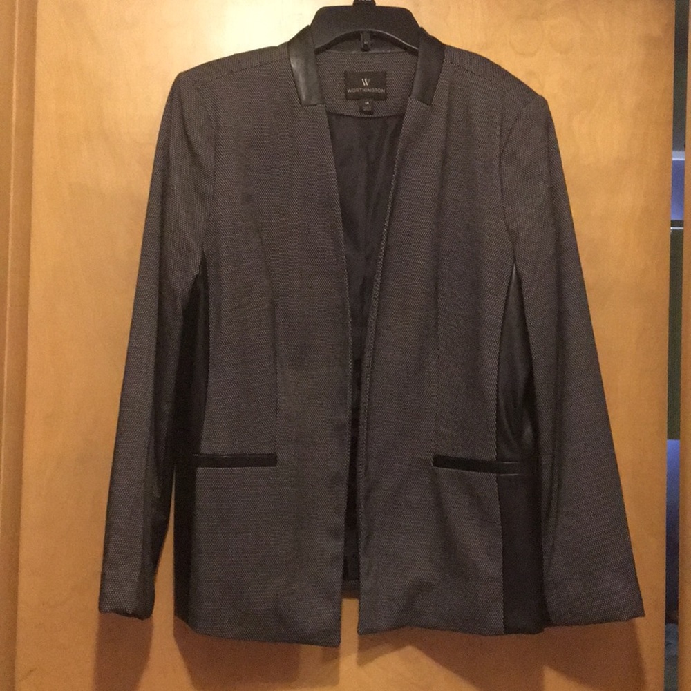 Jacket - Worthington Size 14 Leather trim